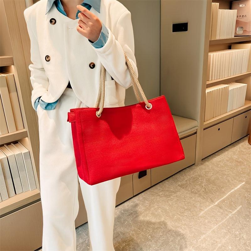 Large Capacity Zipper Tote Bag for Work & Shopping