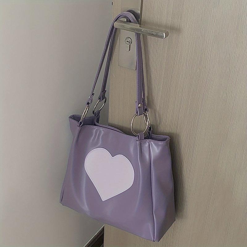 Love Pattern Tote Bag Minimalist Shoulder Bag Large Capacity All Match Bag