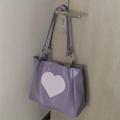 Love Pattern Tote Bag Minimalist Shoulder Bag Large Capacity All Match Bag