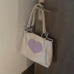 Love Pattern Tote Bag Minimalist Shoulder Bag Large Capacity All Match Bag