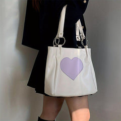 Love Pattern Tote Bag Minimalist Shoulder Bag Large Capacity All Match Bag