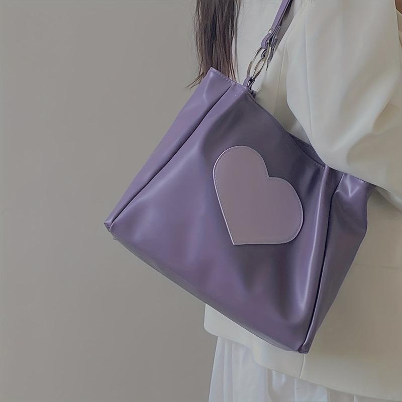 Love Pattern Tote Bag Minimalist Shoulder Bag Large Capacity All Match Bag