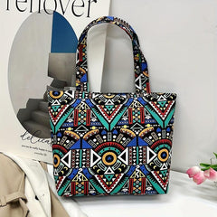 Ethnic Embroidered Tote Bag Canvas Shoulder Handbag