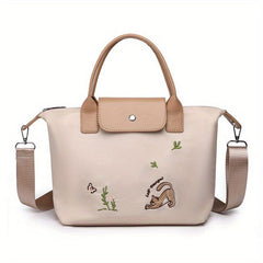 Cat Pattern Tote Bag Large Capacity Satchel Top Handle Dumpling Shoulder Bag