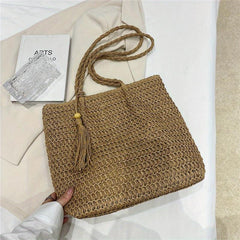 Minimalist Straw Tote Bag Portable Shoulder Bag