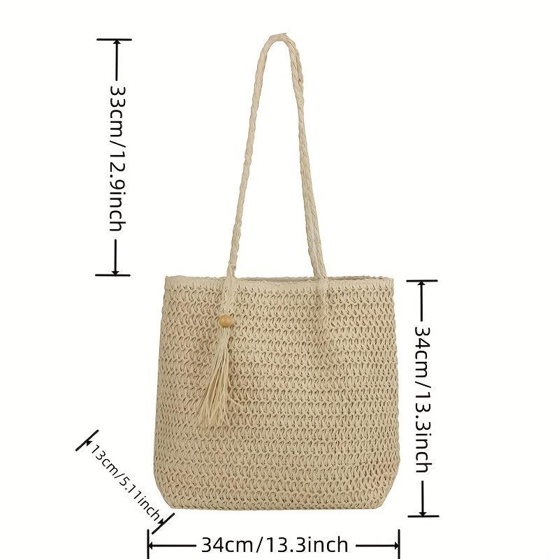Minimalist Straw Tote Bag Portable Shoulder Bag