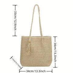 Minimalist Straw Tote Bag Portable Shoulder Bag