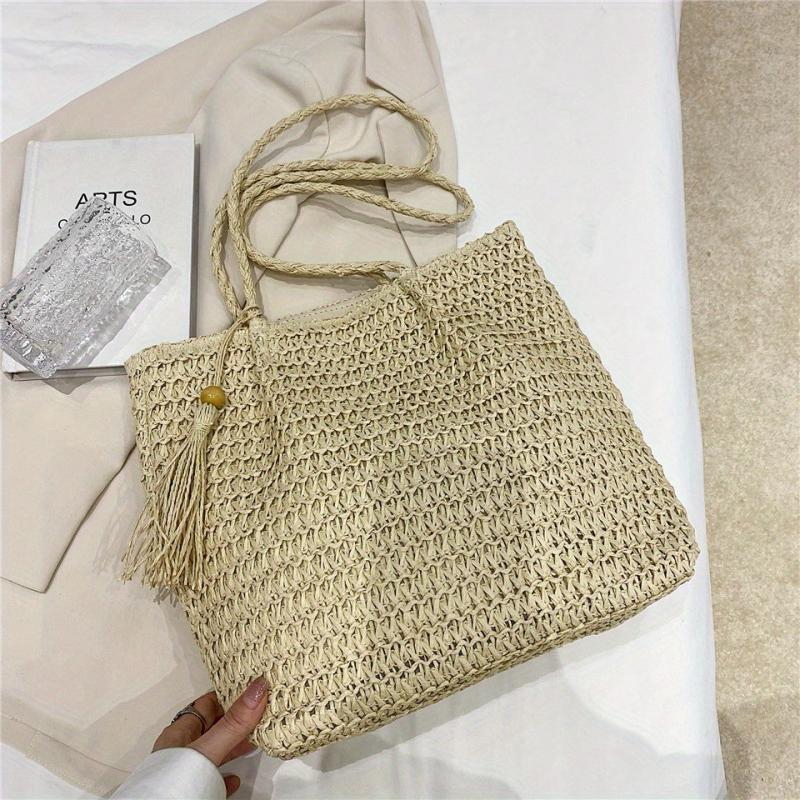 Minimalist Straw Tote Bag Portable Shoulder Bag