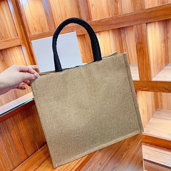 Large Capacity Canvas Tote Bag With Wristlet Purse