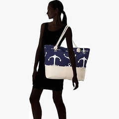 Stylish Tote Beach Bag Travel Storage Shoulder Bag Lightweight Canvas Print Bag