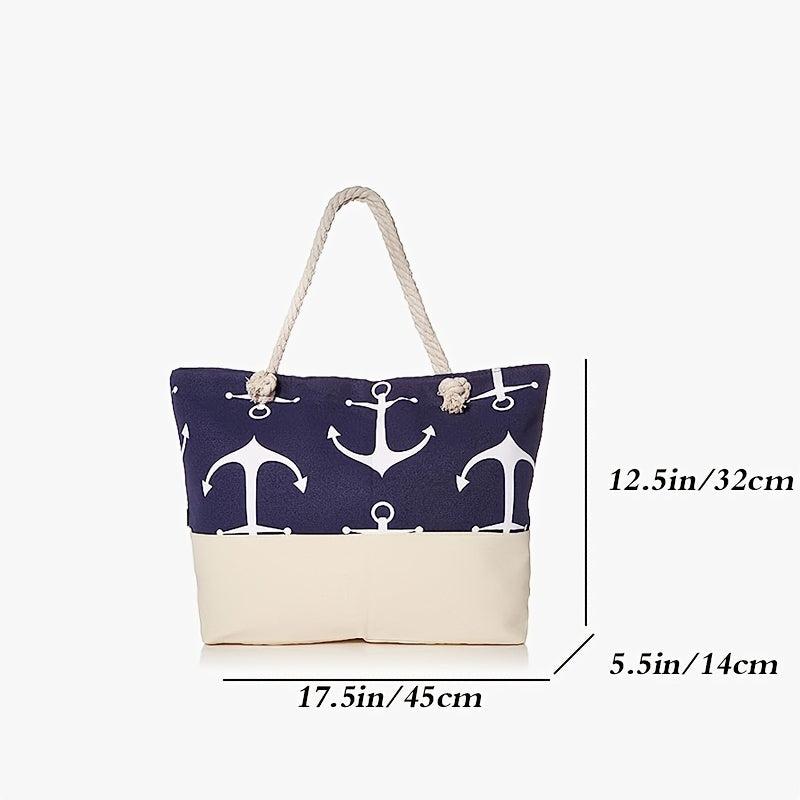 Stylish Tote Beach Bag Travel Storage Shoulder Bag Lightweight Canvas Print Bag