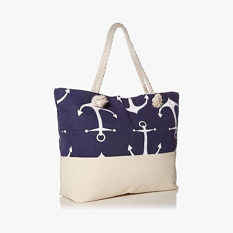 Stylish Tote Beach Bag Travel Storage Shoulder Bag Lightweight Canvas Print Bag