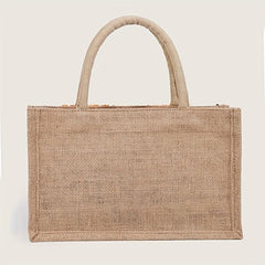 Sequins Decor Satchel Tote Bag Stylish Burlap Shoulder Bag For Party