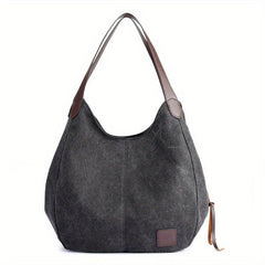 Canvas Tote Bag Large Capacity Shoulder Bag for Travel & Shopping