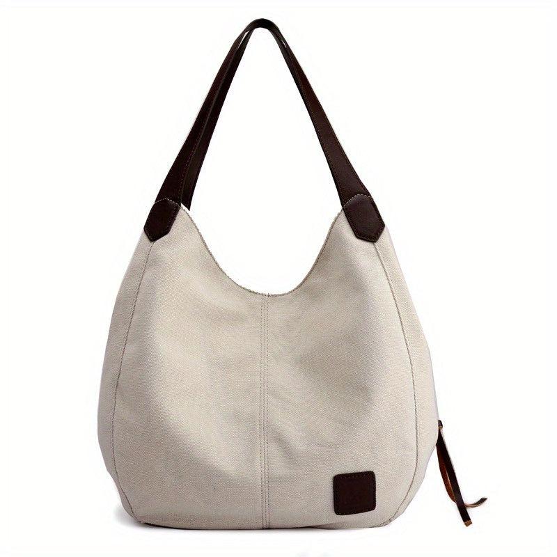Canvas Tote Bag Large Capacity Shoulder Bag for Travel & Shopping