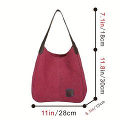 Canvas Tote Bag Large Capacity Shoulder Bag for Travel & Shopping