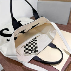 Large Capacity Canvas Tote Bag Durable Lightweight Shoulder Bag