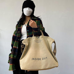 Large Capacity Shoulder Bag Letter Pattern Satchel Bag For School & Work