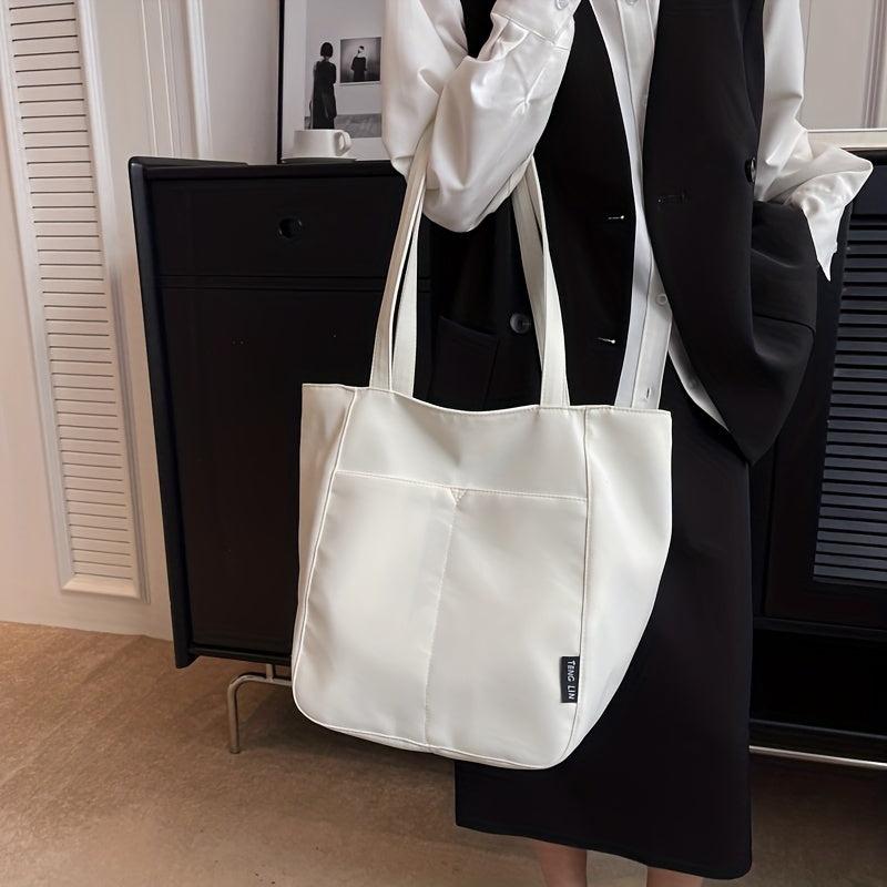 Large Capacity Canvas Tote Shoulder Bag for School Shopper