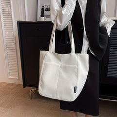 Large Capacity Canvas Tote Shoulder Bag for School Shopper