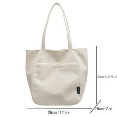 Large Capacity Canvas Tote Shoulder Bag for School Shopper