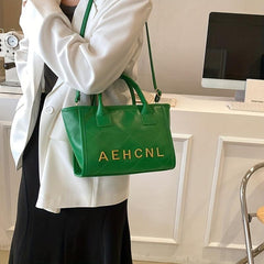Argyle Stitching Detail Shoulder Bag Zipper Handbag