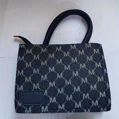 Rabbit Pendant Shoulder Bag Wide Strap Handbag Tote Bag