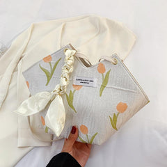Floral Pattern Shoulder Bag All Match Tote Bag Niche Bag