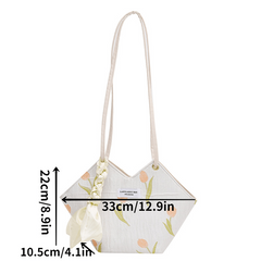 Floral Pattern Shoulder Bag All Match Tote Bag Niche Bag