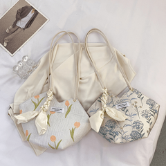 Floral Pattern Shoulder Bag All Match Tote Bag Niche Bag