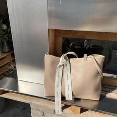 Women's Large Capacity Tote Bag for Work with Ribbon Decor