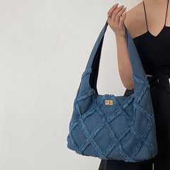 Women's Underarm Bag Causal Hobo Shoulder Bag Turn Lock Armpit Bag