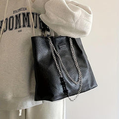 Large Capacity Tote Bag with Chain & Bead Strap