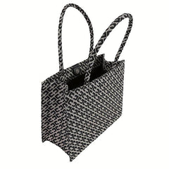 Large Capacity Geometric Pattern Canvas Tote Bag for Women