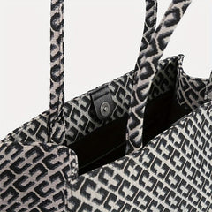 Large Capacity Geometric Pattern Canvas Tote Bag for Women