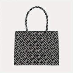 Large Capacity Geometric Pattern Canvas Tote Bag for Women