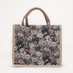 Cartoon Bear Pattern Satchel Bag Lightweight All Match Shoulder Bag