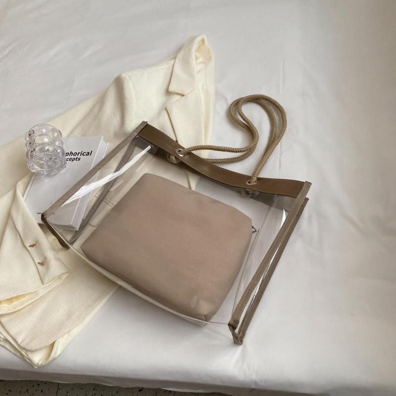 Summer Transparent Tote Shoulder Bag Insert Lightweight Storage Bag