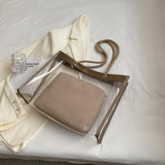 Summer Transparent Tote Shoulder Bag Insert Lightweight Storage Bag