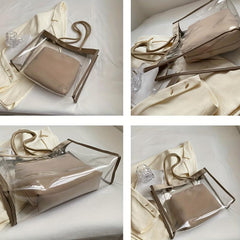 Summer Transparent Tote Shoulder Bag Insert Lightweight Storage Bag