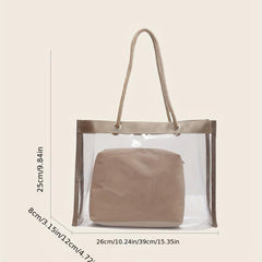 Summer Transparent Tote Shoulder Bag Insert Lightweight Storage Bag