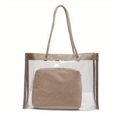 Summer Transparent Tote Shoulder Bag Insert Lightweight Storage Bag