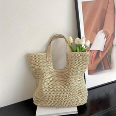 Straw Tote Bag Large Capacity Shoulder Handbag