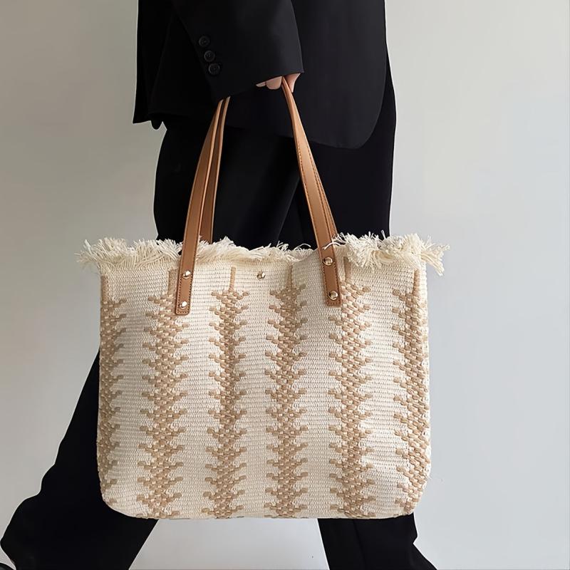Large Capacity Tote Fringed Shoulder Bag