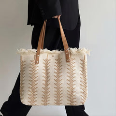 Large Capacity Tote Fringed Shoulder Bag