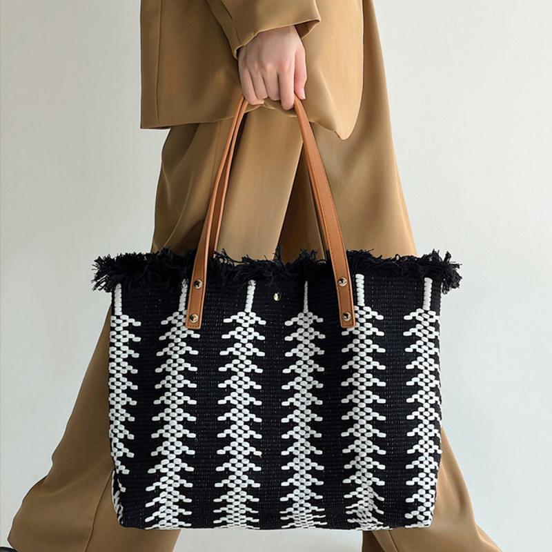 Large Capacity Tote Fringed Shoulder Bag