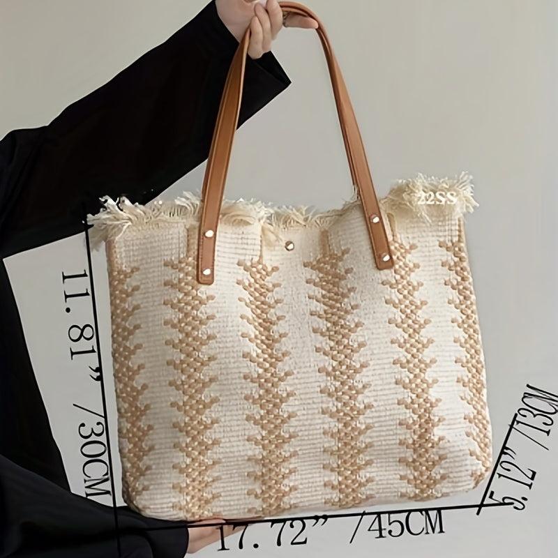 Large Capacity Tote Fringed Shoulder Bag