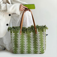Large Capacity Tote Fringed Shoulder Bag