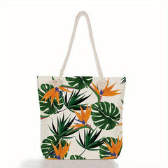 Leaves Pattern Tote Bag Lightweight Satchel Bag Versatile