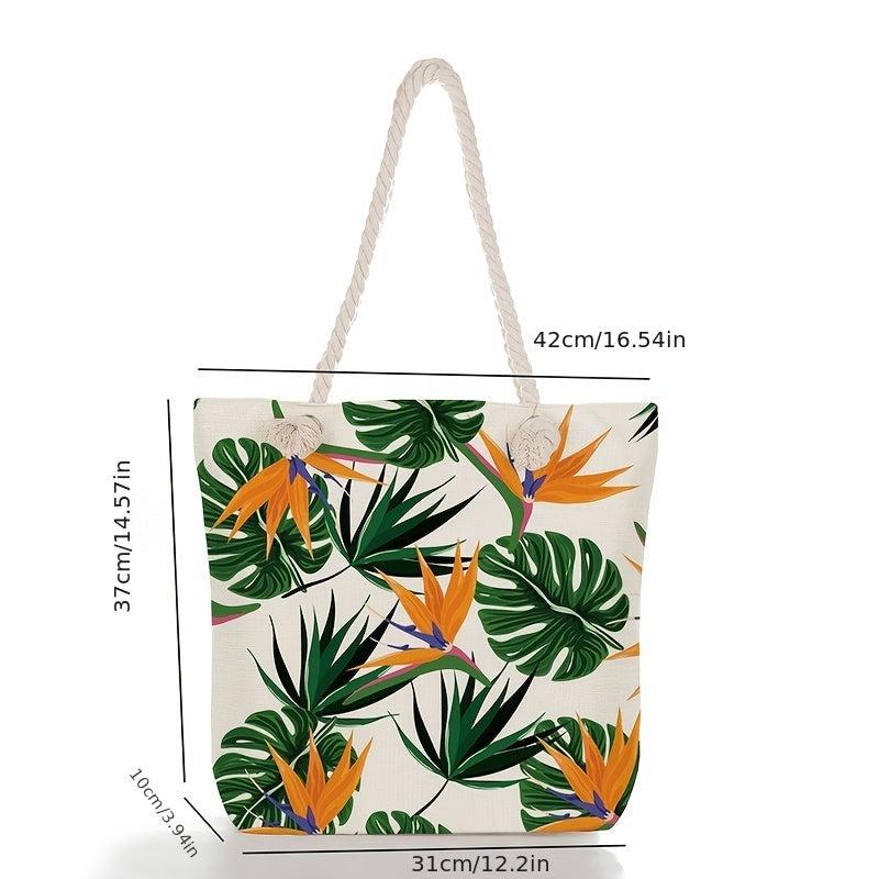 Leaves Pattern Tote Bag Lightweight Satchel Bag Versatile